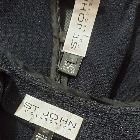 St. John Collection Black Wool blend Dress and Blazer set Sz 4 - Picture 6 of 16